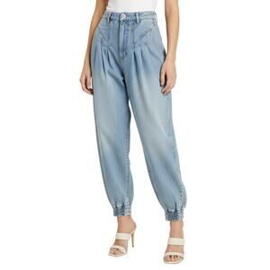 Blank NYC Steal The Show Blue Pleated Jeans Pants Cotton Women Size 26 NWT